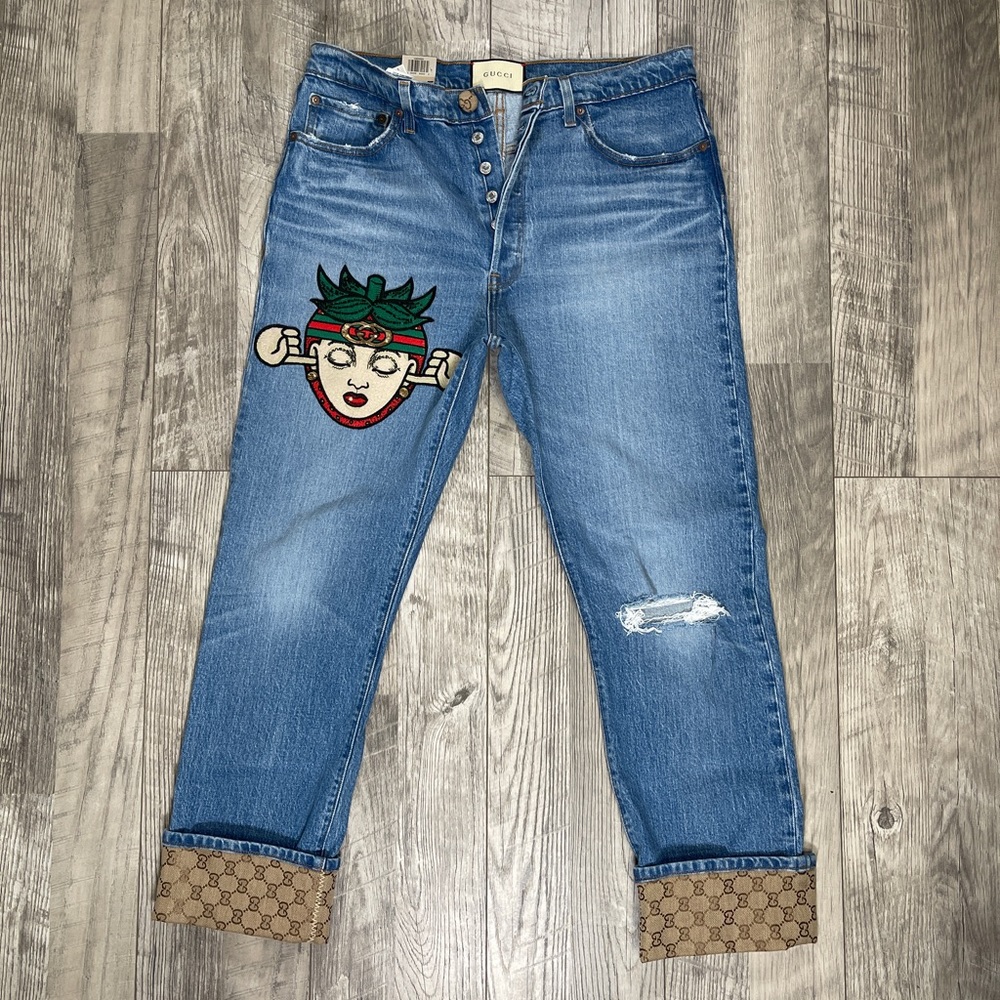Custom Gucci GG jaguar jeans monogram size 34x32